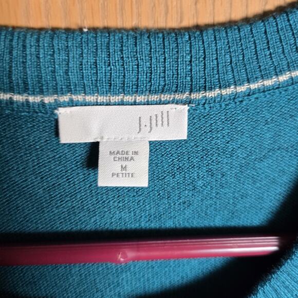 J Jill Sweater Womens Medium Cardigan Blue Pockets - Picture 3 of 6
